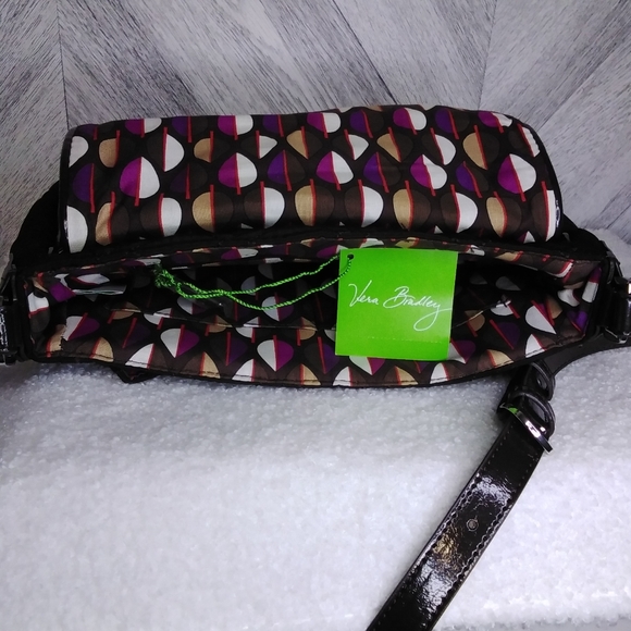 Vera Bradley Turn-lock Crossbody Classic Brown Purse Bag - Picture 8 of 10